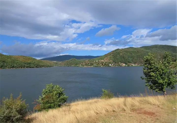 View of Bovan Lake from the regional road Aleksinac - Sokobanja