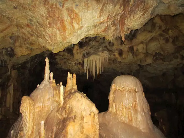 Stalactites and stalagmites in caves